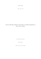 prikaz prve stranice dokumenta Factors affecting students’ motivation to consider hospitality as their career choice