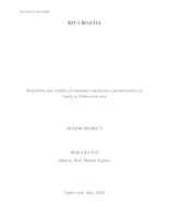 prikaz prve stranice dokumenta Reliability and validity of customer satisfaction questionnaires in hotels in Dubrovnik area