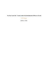 prikaz prve stranice dokumenta "Do You Trust Me?” Trust Levels of Advertisements Effect on Travel