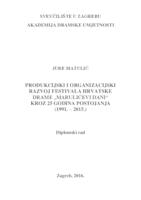 prikaz prve stranice dokumenta Produkcijski i organizacijski razvoj festivala hrvatske drame "Marulićevi dani" kroz 25 godina postojanja (1991. - 2015.)