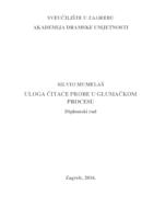 prikaz prve stranice dokumenta Uloga čitaće probe u glumačkom procesu