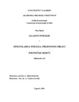 prikaz prve stranice dokumenta GLASOVI POEZIJE/EPISTOLARNA POEZIJA: PRIJENOSNI OBLICI PJESNIČKE RIJEČI