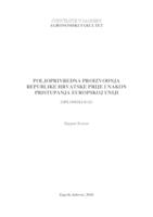prikaz prve stranice dokumenta Poljoprivredna proizvodnja Republike Hrvatske prije i nakon pristupanja Europskoj uniji