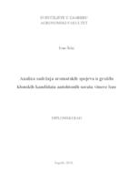 prikaz prve stranice dokumenta Analiza sadržaja aromatskih spojeva u grožđu klonskih kandidata autohtonih sorata vinove loze