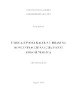 prikaz prve stranice dokumenta Utjecaj izvora kalcija u hrani na koncentraciju kalcija u krvi kokoši nesilica