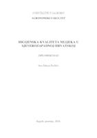 prikaz prve stranice dokumenta Higijenska kvaliteta mlijeka u sjeverozapadnoj Hrvatskoj