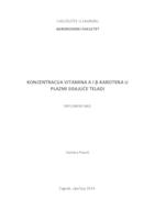 prikaz prve stranice dokumenta Koncentracija vitamina A i beta karotena u plazmi sisajuće teladi