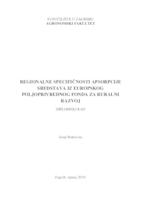 prikaz prve stranice dokumenta Regionalne specifičnosti apsorpcije sredstava iz Europskog poljoprivrednog fonda za ruralni razvoj