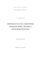 prikaz prve stranice dokumenta Kreiranje politika usmjerenih prema mladima i ženama u ruralnom prostoru