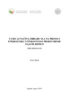 prikaz prve stranice dokumenta Utjecaj načina obrade tla na prinos i energetsku učinkovitost proizvodnje uljane repice