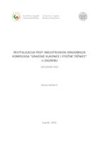 prikaz prve stranice dokumenta Revitalizacija post-industrijskog krajobraza kompleksa "Gradske klaonice i stočne tržnice" u Zagrebu