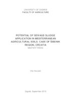 prikaz prve stranice dokumenta Potential of sewage sludge application in Mediterranean agricultural soils: case of Šibenik region, Croatia