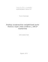 prikaz prve stranice dokumenta Analiza unutarsortne varijabilnosti sorte Kleščec bijeli (V. vinifera L.) AFLP markerima