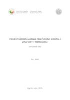 prikaz prve stranice dokumenta Projekt uspostavljanja proizvodnje grožđa i vina sorte 'Portugizac'