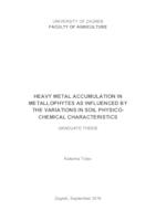 prikaz prve stranice dokumenta Heavy metal accumulation in metallophytes as influenced by the variations in soil physico-chemical characteristics