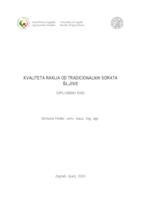 prikaz prve stranice dokumenta Kvaliteta rakija od tradicionalnih sorata šljive