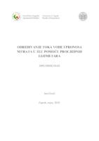 prikaz prve stranice dokumenta Određivanje toka vode i pronosa nitrata u tlu pomoću procjednih lizimetara