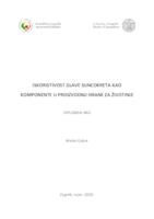 prikaz prve stranice dokumenta Iskoristivost glave suncokreta kao komponente u proizvodnji hrane za životinje