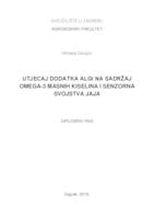 prikaz prve stranice dokumenta Utjecaj dodatka algi na sadržaj omega tri masnih kiselina i senzorna svojstva jaja