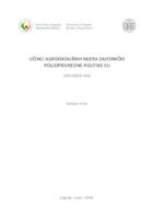prikaz prve stranice dokumenta Učinci agrookolišnih mjera Zajedničke poljoprivredne politike EU