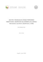 prikaz prve stranice dokumenta Akutni i rezidualni učinak prirodnih insekticida  i akaricida na grabežljivu grinju Neoseiulus cucumeris (Oudemans, 1930)