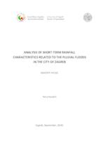 prikaz prve stranice dokumenta Analysis of short-term rainfall characteristics related to the pluvial floods in the city of Zagreb