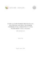 prikaz prve stranice dokumenta Utjecaj toplinskih tretmana na smanjenje ozljeda od niskih temperatura tijekom čuvanja mandarine (Citrus reticulata)