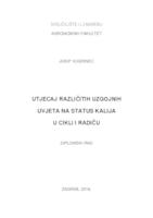 prikaz prve stranice dokumenta Utjecaj različitih uzgojnih uvjeta na status kalija u cikli i radiču