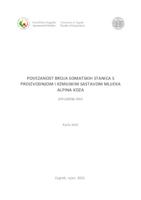 prikaz prve stranice dokumenta Povezanost broja somatskih stanica s proizvodnjom i kemijskim sastavom mlijeka Alpina koza