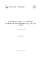 prikaz prve stranice dokumenta Nutritivni potencijal i sadržaj fitokemikalija organskog ostatka od jabuke