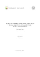 prikaz prve stranice dokumenta Sadržaj vitamina C i pigmenata lista koprive ovisno o sastavu hranive otopine plutajućeg hidropona