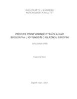 prikaz prve stranice dokumenta Proces proizvodnje etanola kao biogoriva u ovisnosti o ulaznoj sirovini