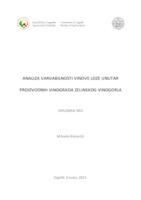 prikaz prve stranice dokumenta Analiza varijabilnosti vinove loze unutar proizvodnih vinograda Zelinskog vinogorja