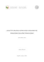 prikaz prve stranice dokumenta Kvaliteta mlijeka alpina koza uzgajanih po principima ekološke proizvodnje