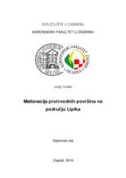 prikaz prve stranice dokumenta Melioracija proizvodnih površina na području Lipika