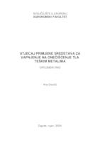 prikaz prve stranice dokumenta Utjecaj primjene sredstava za vapnjenje na onečišćenje tla teškim metalima