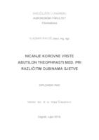 prikaz prve stranice dokumenta Nicanje korovne vrste Abutilon theophrasti pri različitim dubinama sjetve