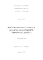 prikaz prve stranice dokumenta Kvalitativna svojstva latica karanfila nakon različitih temperatura sušenja