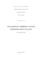 prikaz prve stranice dokumenta Usklađenost vremena cvatnje izabranih sorata šljive