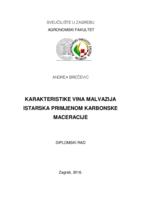 prikaz prve stranice dokumenta Karakteristike vina Malvazija istarska primjenom karbonske maceracije