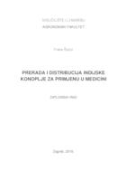 prikaz prve stranice dokumenta Prerada i distribucija indijske konoplje za primjenu u medicini