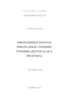 prikaz prve stranice dokumenta Unaprjeđenje sustava prikupljanja i oporabe otpadnih jestivih ulja u Hrvatskoj