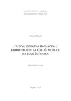 prikaz prve stranice dokumenta Utjecaj dodatka maslačka u krmne smjese za kokoši nesilice na boju žutanjka