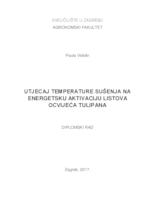 prikaz prve stranice dokumenta Utjecaj temperature sušenja na energetsku aktivaciju listova ocvjeća tulipana