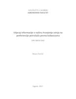 prikaz prve stranice dokumenta Utjecaj informacije o načinu hranjenja svinja na preferencije potrošača prema kobasicama