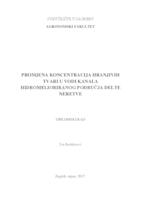 prikaz prve stranice dokumenta Promjena koncentracija hranjivih tvari u vodi kanala hidromelioriranog područja delte Neretve