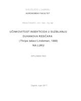 prikaz prve stranice dokumenta Učinkovitost insekticida u suzbijanju duhanova resičara (Thrips tabaci Lindeman, 1889) na luku