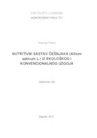 prikaz prve stranice dokumenta Nutritivni sastav češnjaka (Allium sativum L.) iz ekološkog i konvencionalnog uzgoja