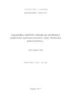 prikaz prve stranice dokumenta Usporedba različitih metoda za utvrđivanje vijabilnosti sjemena korovne vrste Ambrosia artemisiifolia L.