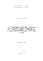 prikaz prve stranice dokumenta Utjecaj temperature i duljine čuvanja plodova trešnje na niskoj temperaturi na kakvoću ploda